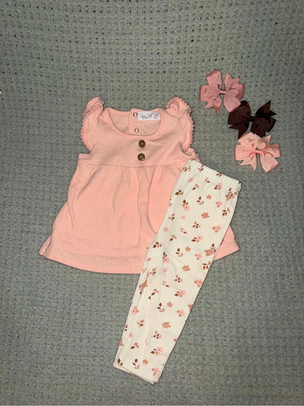 Rene Rofe Pink Dress and Floral Legging Set